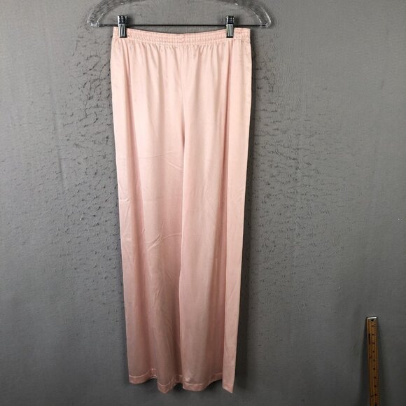 VINTAGE Vanity Fair 3 Piece Pajama Set Womens 34 Pink Nylon Robe Made USA 90s - Picture 5 of 16